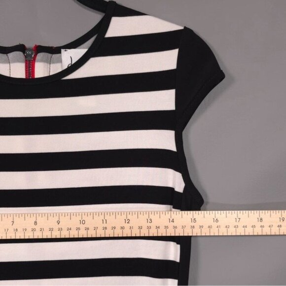 Joseph Ribkoff Sheath Dress Size 4 Striped‎ Bodycon Black White Style 161916 - Picture 8 of 13